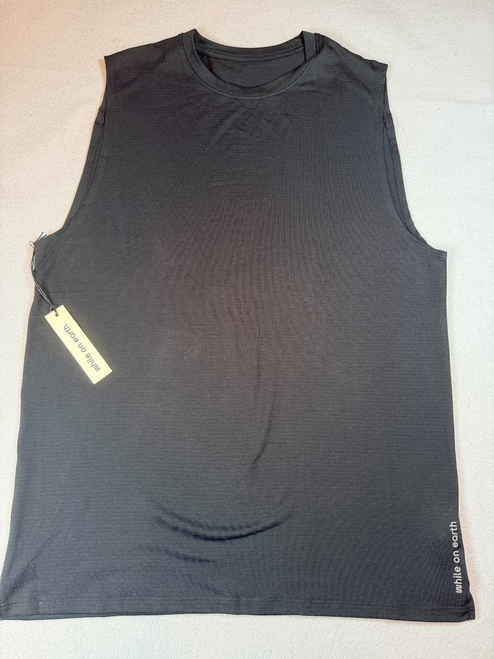While on Earth Persist Tank Black Men's Medium NWT Lyocell Moisture Wick